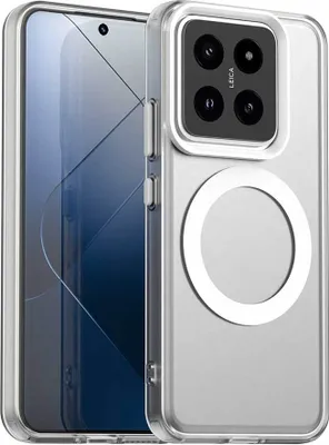 Image de Etui magnétique pour Xiaomi 14 Pro, étui antichoc fin, mat et translucide Blanc