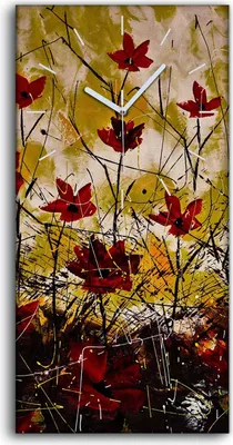 Produktbild von Leinwand Wanduhr Wandkunst Uhr Geräuschlos 30x60 Foto Bild Wiesen Blumen Malerei - weiße Hände