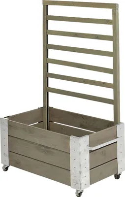 Produktbild von Plus Blumenkasten Cubic 87 x 50 x 130 cm graubraun mit Räder