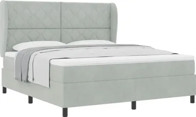 Obrázok produktu pre Posteľ s pružinovým rámom Svetlosivá 200 x 180 cm Zamat