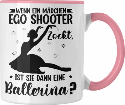 Produktbild von Trendation - Mädchen Ballerspiele Zockerin Tasse Geschenk Gamergirl Spruch (Rosa)