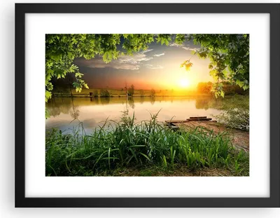 Produktbild von Gerahmtes Poster - Schwarzer Rahmen - Brücke See - 40x30 cm - Wand Bild - Wanddeko - Wandbilder - Kunstposter - Wandposter - Bilderrahmen - Bilder - Kunstdruck - Wandbild - P2BAA40x30-3914