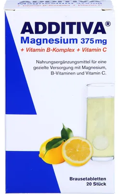 Produktbild von Additiva Magnesium 375 mg+Vitamin B Komplex+Vit C, 20X6 g BTA