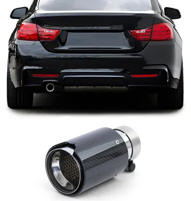 Für BMW 4er F32 F33 F36 1x Auspuff 90mm Carbon Endrohr Anschluss 60-64mm in der Farbe Carbon von Carparts-Online GmbH