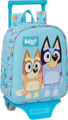 Image de Sac à dos scolaire à roulettes Bluey bleu ciel 22 x 27 x 10 cm