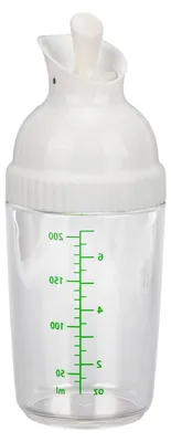 Produktbild von Salatdressing-Shaker-Behälter mit Deckel, Glas, tropffreies Ausgießen, weicher Griff