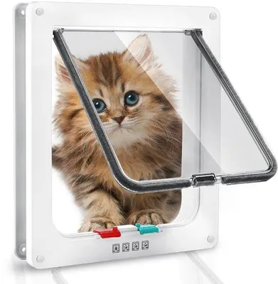 Zdjęcie produktu dla Ibenzoa® – Wytrzymała i bezpieczna klapka dla zwierząt z wielofunkcyjnym zamkiem – 28 x 25 x 5,5 cm, odporna na warunki atmosferyczne, przeznaczona dla kota i małego psa, łatwy montaż