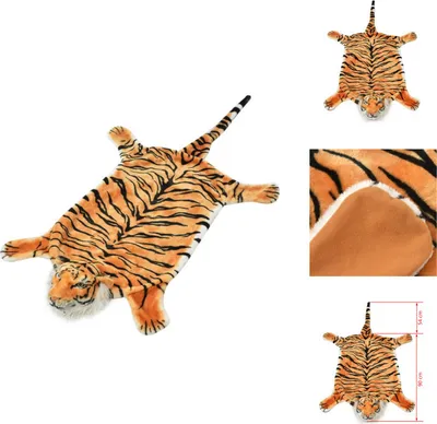 Produktbild von vidaXL Tigerfell Teppich Plüsch 144 cm Braun -  Teppiche
