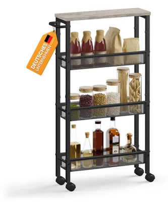 Immagine prodotto di VASAGLE, carrello portante, stretto, con 4 ripiani, dimensioni 45,4 x 13 x 77 cm