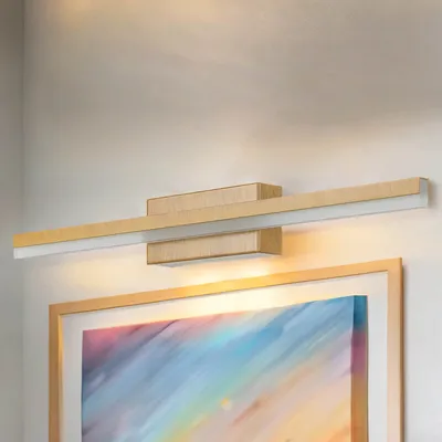 Immagine prodotto di Lampada a specchio LED in acciaio inox IP44 W: 50 cm legno (pino) allungato luce bianca neutra 4000 K 820 lm