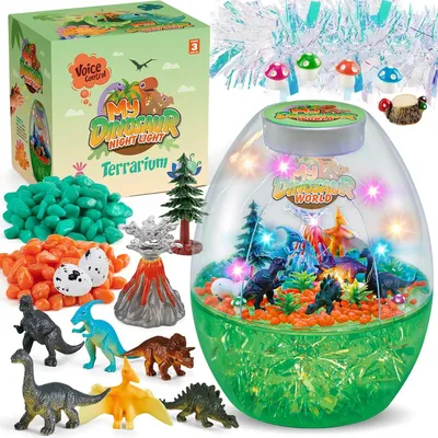 Productafbeelding van Dinosaurus nachtlampje, doe-het-zelf creatieve set, educatief terrarium voor kinderen