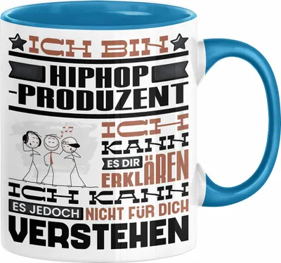 Produktbild von Hiphop-Produzent Geschenk Tasse Geschenkidee für Hiphop-Produzent Geburtstag Lustig Ich Bin Hiphop-Produzent Ich Kann Es Dir Erklären Aber Nicht Für Dich Verstehen (Blau)