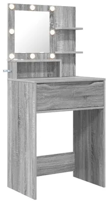 Image de vidaXL Table de chevet pour chambre à coucher, couleur Sonoma gris, 80 x 39,6 x 135 cm