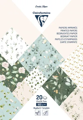 Image de Lot de 20 feuilles de papier Clairefontaine Origami Romantic au format A4