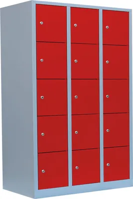 Produktbild von Schließfachschrank Wertfachschrank Fächerschrank Spind 15Fächer grau/Rot 523534