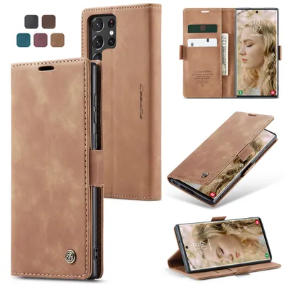 Zdjęcie produktu dla Etui na telefon komórkowy Samsung Galaxy S22-Ultra z klapką w kolorze jasnobrązowym