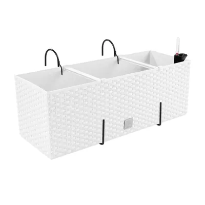 Obrázok produktu pre Balcony Box Geländeropf mit Hacken Zavlažovací systém Kvetináč RATO CASE DRTC500 White