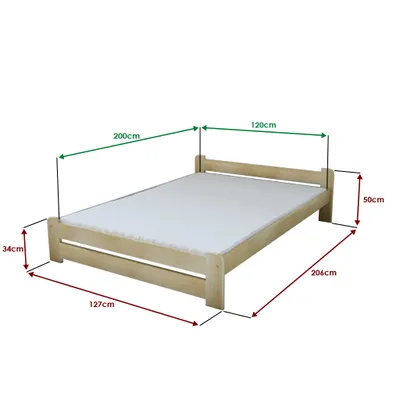 Produktbild von Bett Emily 120 x 200 cm, Weiß Matratze: Matratze Deluxe 10 cm, Lattenrost: Mit Lattenrost