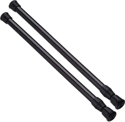 Two black tension rods are shown against a white background.