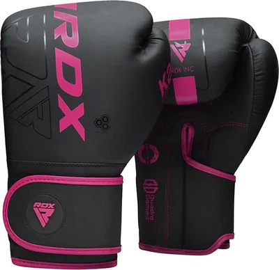Produktbild von RDX Boxhandschuhe, Muay Thai Kickboxen Sparring, Maya Hide Leder KARA Boxing Gloves Männer Damen, Boxsack Punchinghandschuhe, Kickboxhandschuhe MMA Kampfsport Training Schwarz Adult