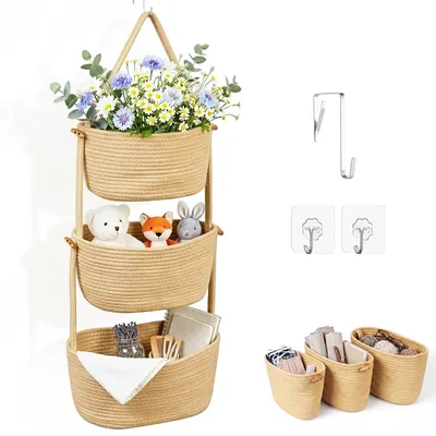 Produktbild von Hängende Organizer mit 3 Körben für Tür und Wand