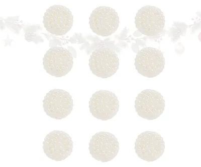 Produktbild von 12er Set Deko-Perlen aus Kunststoff, Weiss, Ø 2 cm