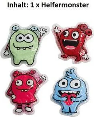 Produktbild von Beleduc 53140 - Helfermonster Kalt & Warm-Kompressen für Kinder, 4er Set