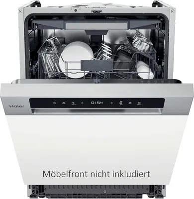 Produktbild von Haier Geschirrspüler teilintegriert 60 cm I Einbauspülmaschine Washlens Plus 14 Maßgedecke, 5 Programme, automatische Türöffnung, Besteckschublade