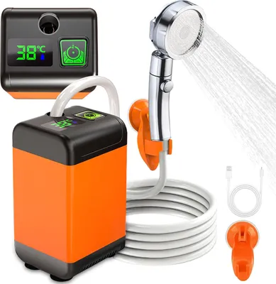 Produktbild von Elektrische Dusche mit 6000mAh Akku,3 Einstellstufen,Outdoor Duschset