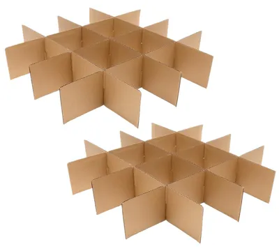 12 Karton-Trennwände für Umzugskartons, 33,5×8×0,3 cm, braun