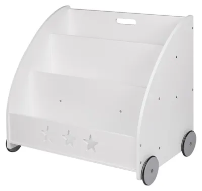Immagine prodotto di Libreria mobile per bambini - Bianca - Mobile contenitore multifunzionale con 3 ripiani per la cameretta