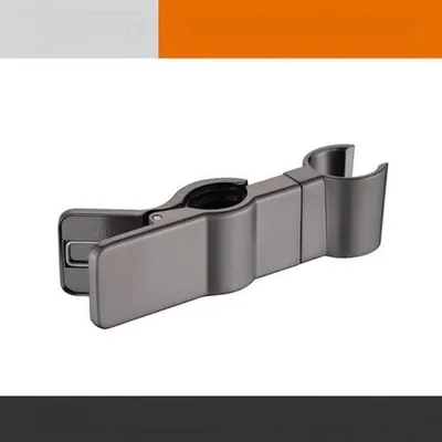 Produktbild von Duschrohr und Duschkopfhalterung, Klemmbefestigung, verstellbare Basis, Schiebegelenk mit Mittelklemme, verstellbarer Duschkopf, grau, Set aus 2 Stück