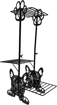 Produktbild von Ctpeng Pflanzenregal – Metall, Schwarz, Indoor & Outdoor, 40x18x60 cm
