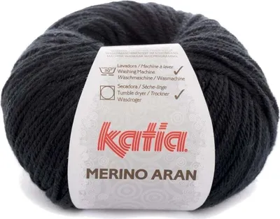 Zdjęcie produktu dla Katia Merino Aran 2 Black Przędza dziewiarska