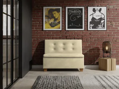 Produktbild von JKG Meble Essbank für Küche - Sitzbank Esszimmer mit Aufbewahrungsbehälter - Esszimmerbank Küche - Velours - Küchensofa - Beige - 140cm
