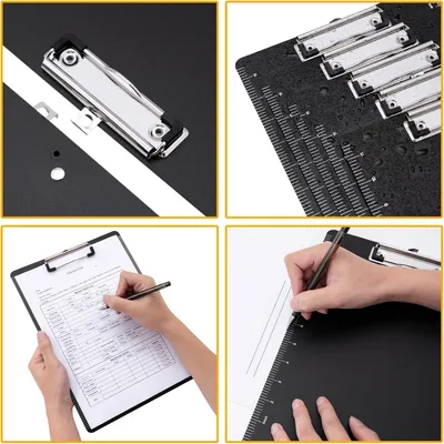 Produktbild von Schwarzes PVC-Klemmbrett - A4-Format - 5 Stück Klemmbrett