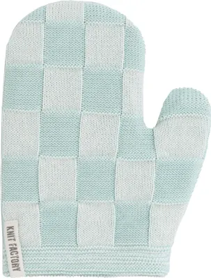 Produktbild von Knit Factory Ofenhandschuh Block - Ecru/Minze
