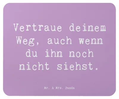 Produktbild von Mr. & Mrs. Panda Mauspad Spruch Zukunftsplanung Ungewissheit akzeptieren - Lavendeltraum - Geschenk, Mouse Pad, Trost, Mousepad, mousematte, Vertrauem, Lebensfreude, pc