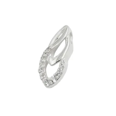 Produktbild von Anhänger 17x7mm mit Zirkonias Silber 925 silber 17x7mm