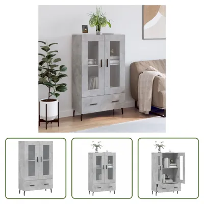Produktbild von The Living Store Highboard Betongrau 69,5x31x115 cm Holzwerkstoff