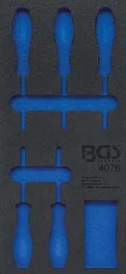 Produktbild von BGS 4076-1 1/3 Werkstattwageneinlage, leer für: T-Profil-Schraubendreher, T6-T10, 5-tlg.