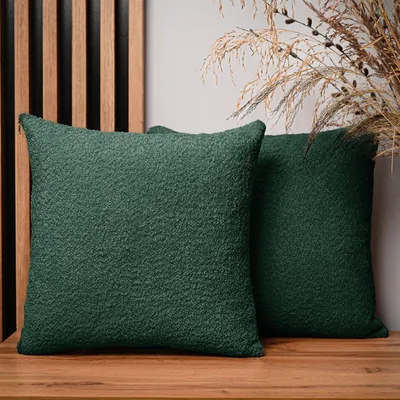 Obrázok produktu pre MG Design, dvojica vankúšových poťahov, 45 x 45 cm, žltá farba - so zipsom, jemne tkané s textúrou pripomínajúcou zamat, ľahké na údržbu