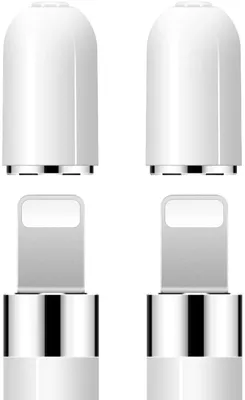 Produktbild von Pencil Kappe, 2 Stück iPencil Magnetische Ersatzkappe für Apple Pencil Verwenden Sie für Backup Schutzdeckel Schützen Sie Ladeport Weiß