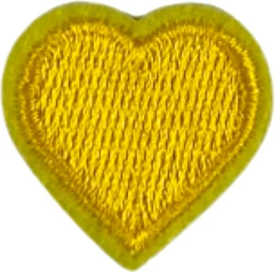 Produktbild von Herz-Emblem-Aufnäher zum Aufbügeln, gelb, klein