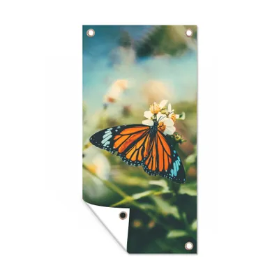 Obrázek produktu pro MuchoWow® Zahradní plakáty - Motýl - Květiny - Zahrada - 80x40 cm - Zahradní dekorace