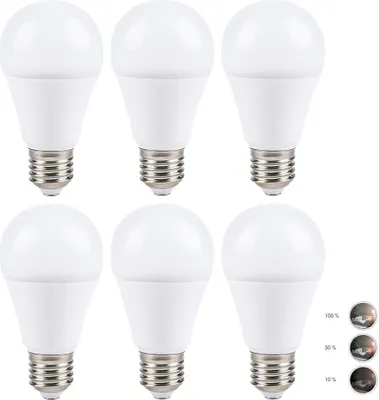 Produktbild von 6 x LED Leuchtmittel Birnenform 9W = 60W E27 matt 3-Stp-Dim 810lm warmweiß 2700K 120°