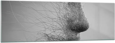 Produktbild von Bilder auf glas - Einteilig - Gesicht Grafiken Fäden - 160x50cm - Glasbilder - Wandbilder - Bilder - zum Aufhängen bereit - Wanddekoration aus Glas - Glas Bilder - Wandbild auf Glas - GAB160x50-4324
