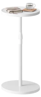 Obrázek produktu pro Odkládací stolek Kulatý Nastavitelná výška 30 x 30 cm Bílá