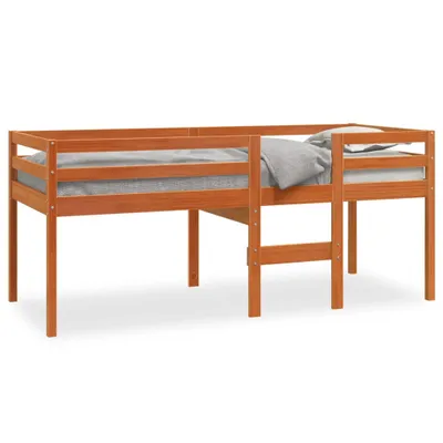 Immagine prodotto di Letto a soppalco marrone cera 75x190 cm in legno di pino massiccio