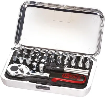 Produktbild von KS Tools 1/4 CHROME Bit-Satz, 31-tlg hochglanz Bits